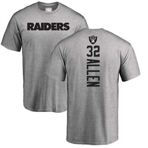 Men Oakland Raiders Ash Marcus Allen Backer NFL Football #32 T Shirt